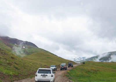 engineer pass driving in clouds